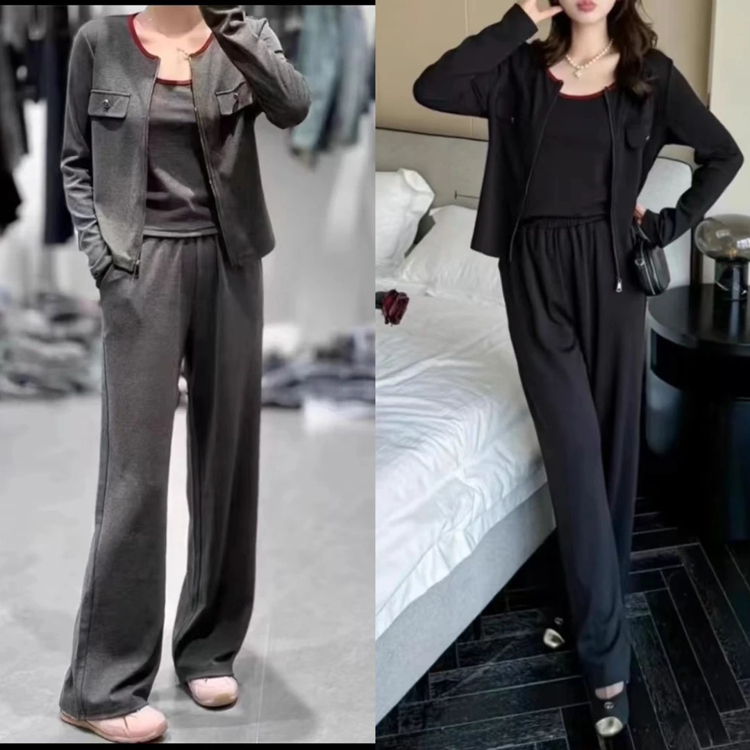 时尚开衫三件套（衣长55左右，裤长102左右）