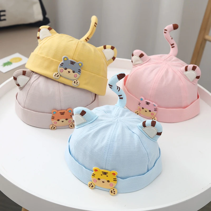 婴儿帽子春秋薄款婴幼儿瓜皮帽宝宝地主帽虎年男童女童春秋款2022