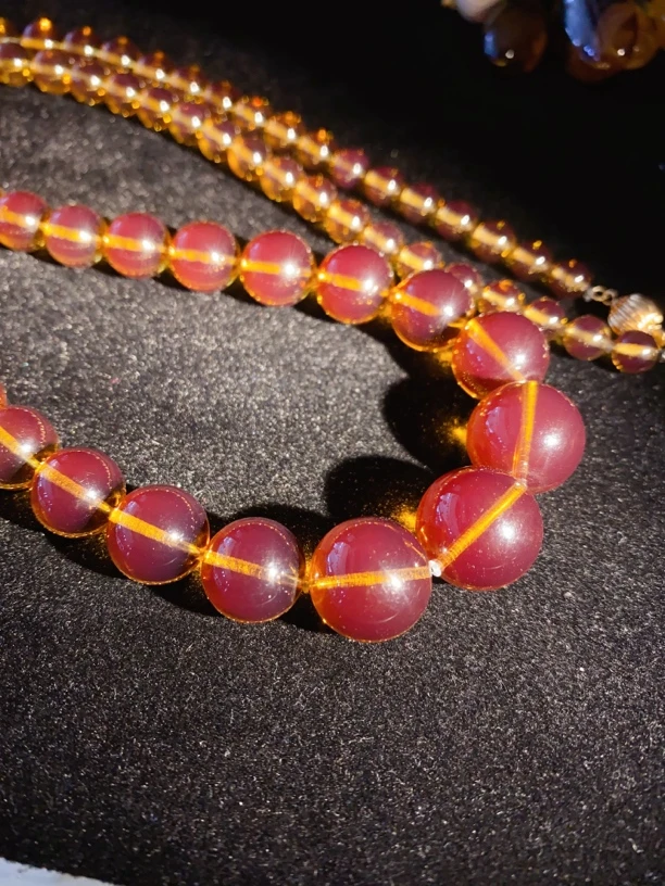 传承级老矿紫粉茶塔珠，尺寸16mm ~7mm