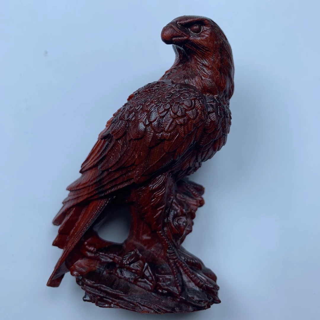 鹰英明神武红木檀木木雕工艺品手把件挂件摆件车摆