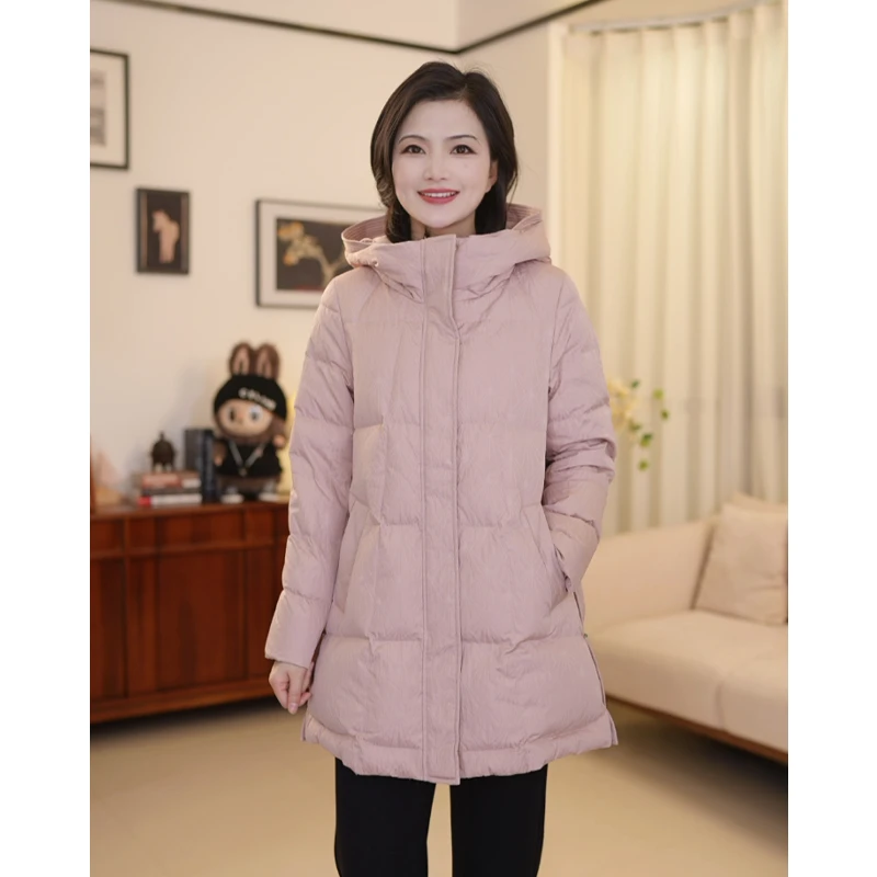 枫竺阿楠anan 恬静时光 90白鸭绒纯色百搭连帽保暖羽绒服外套女士