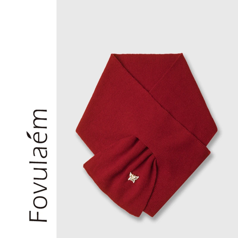 枫竺高端女装阿楠anan 暖意温存 100绵羊毛保暖围巾女冬 87*18cm