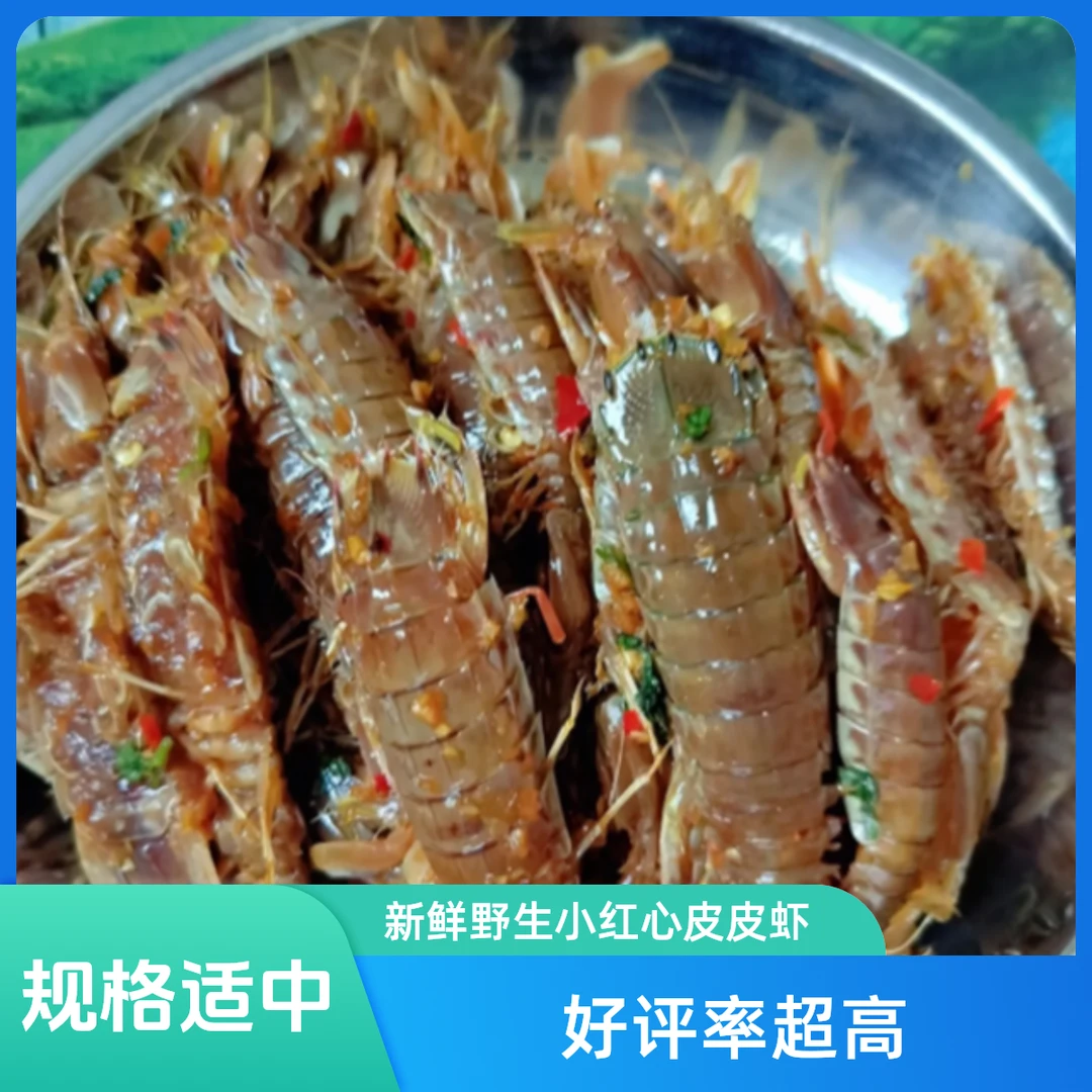 汕尾湖东本港新鲜野生小红心皮皮虾
