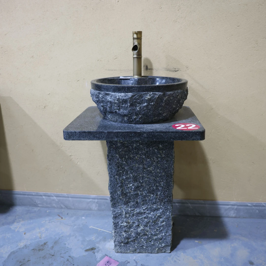 天然石头洗手盆厂直销户内外洗手池花园墩布池幼儿园一体式洗手盆