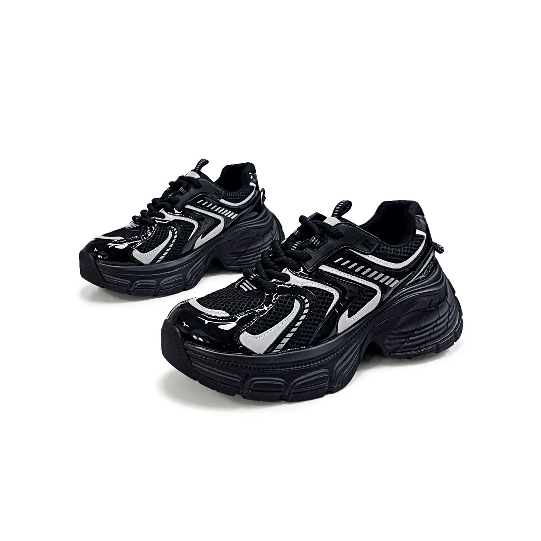 厚底网面老爹鞋女新款透气增高休闲运动鞋百搭~走路轻便