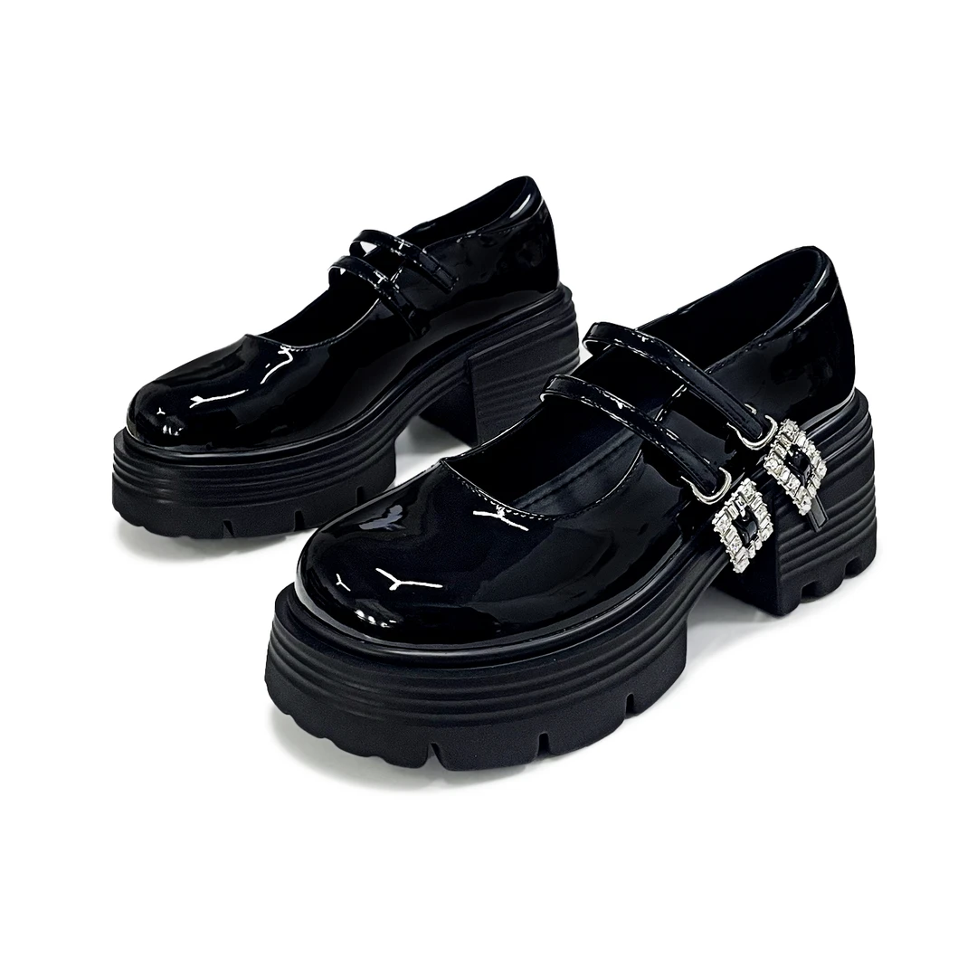 高定！厚底玛丽珍鞋女鞋百搭学院风单鞋厚底真皮小皮鞋kz8.3