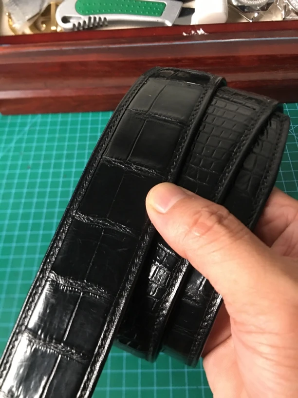 无头男士皮带鳄鱼皮带条高档腰带男款潮流百搭裤带无头