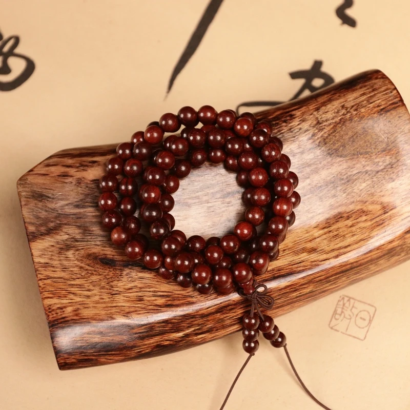 印度小叶紫檀 卡8 圆珠108颗手串 爆星