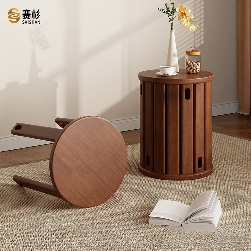 家用凳子叠叠乐实木可叠摞圆凳新中式凳子小矮凳子厨房餐厅小凳子