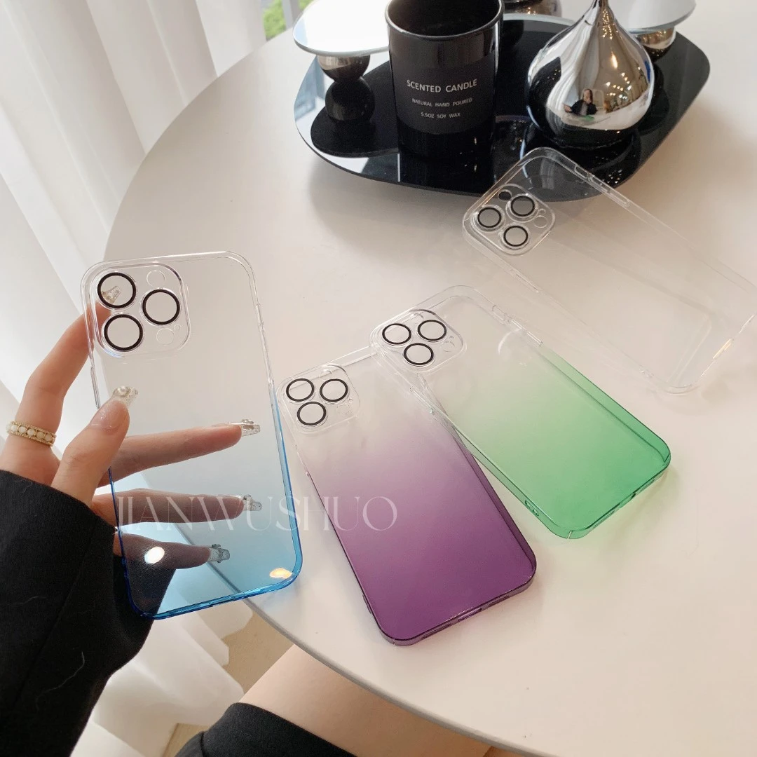 简物说【适用苹果】渐变镜头膜防尘网手机壳iphone14promax/13/12