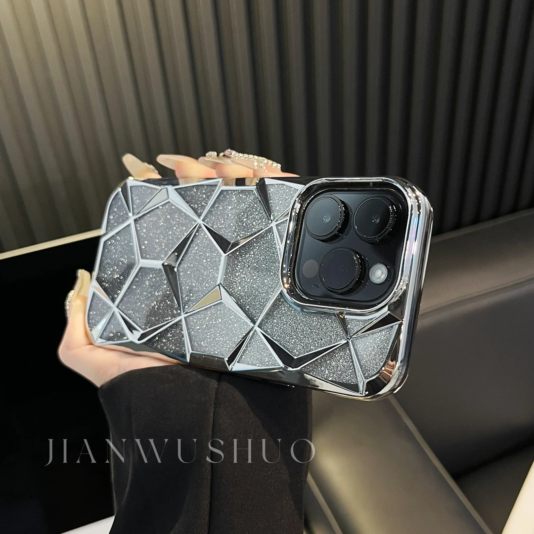 【适用苹果】新款高级感立体菱格纹防摔手机壳iphone14promax/13/12