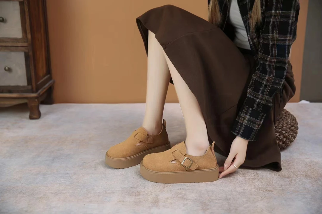 勃肯鞋女厚底增高真皮复古经典一脚蹬懒人博肯鞋