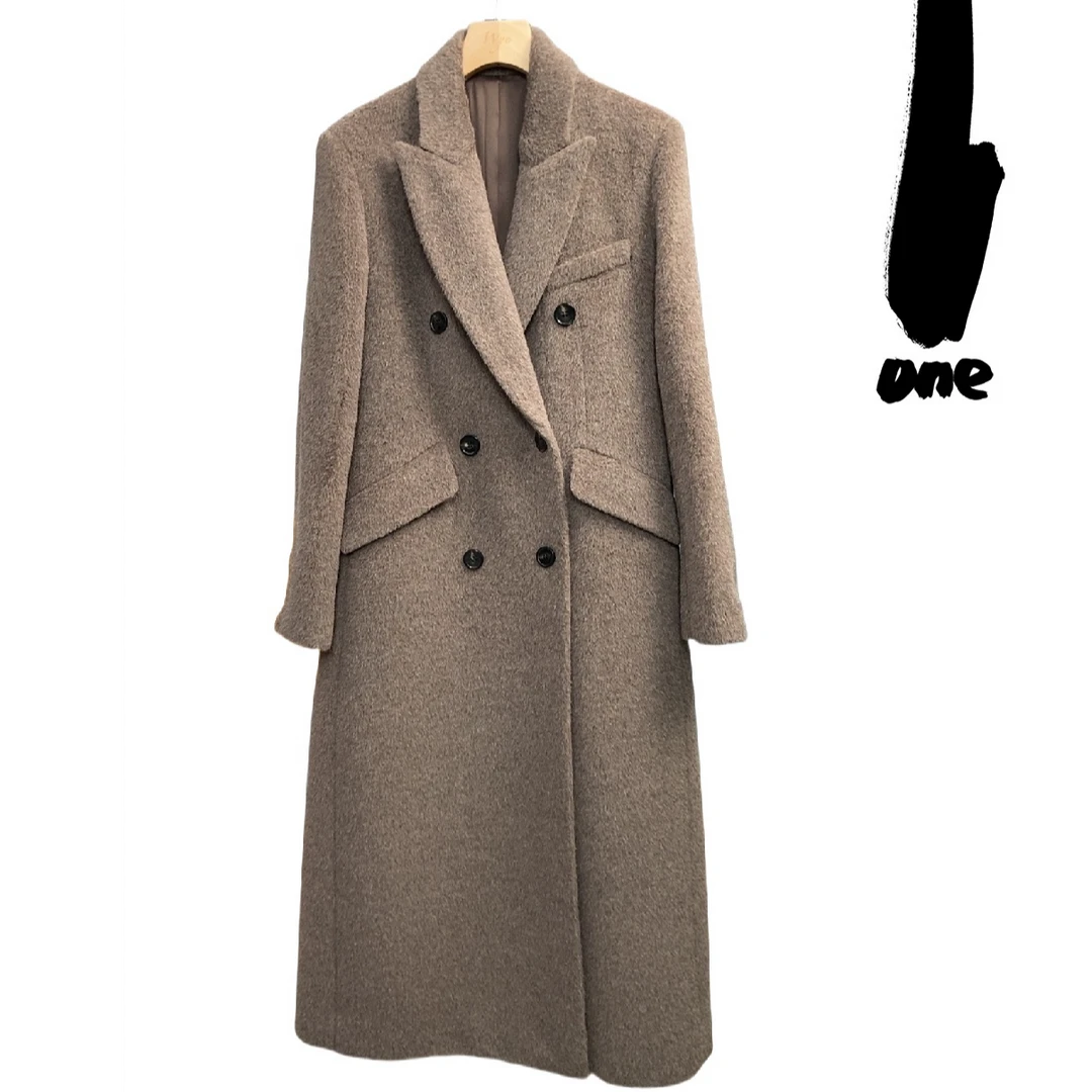 苏力贝贝羊驼绒大衣设计师外套轻奢女款秋冬时尚加厚女士冬季气质