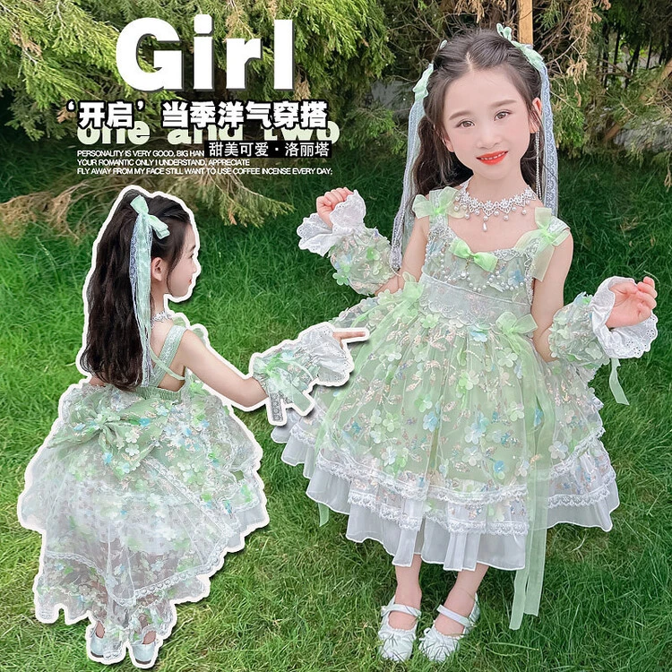 森系绿色四季洛丽塔公主裙