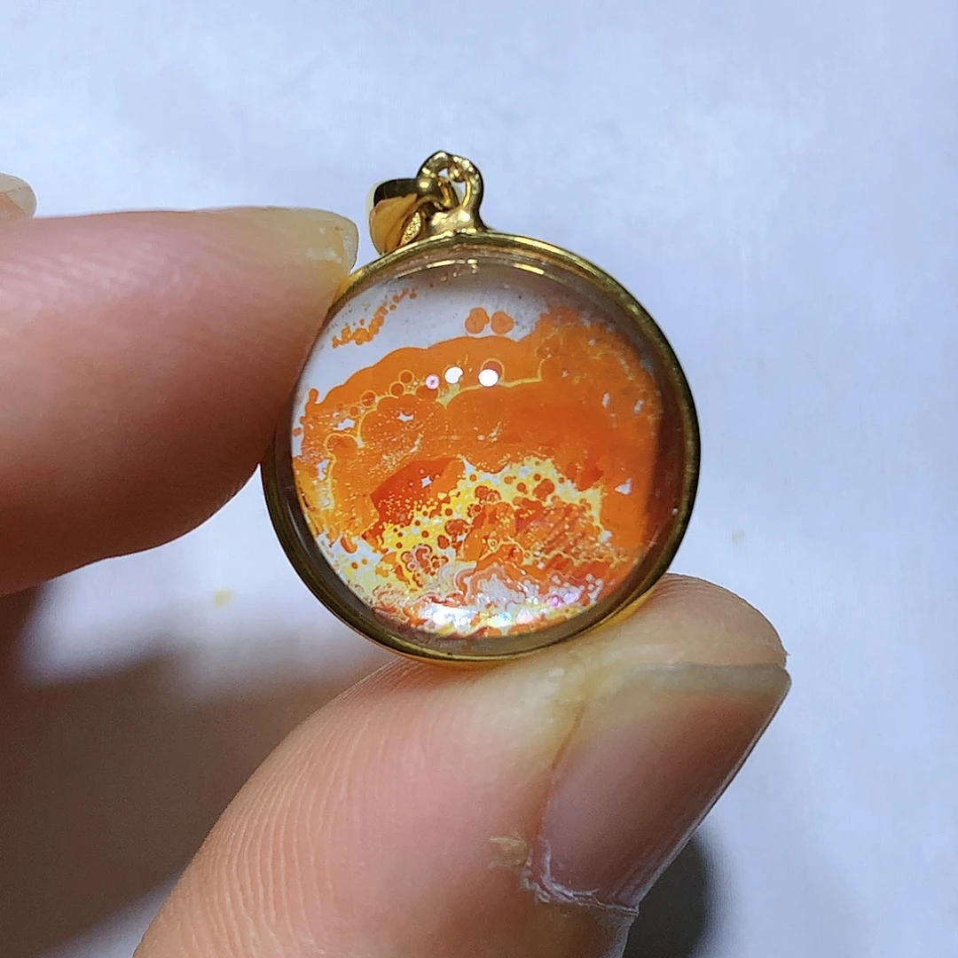 水晶吊坠银S925镀金镶嵌天然水晶