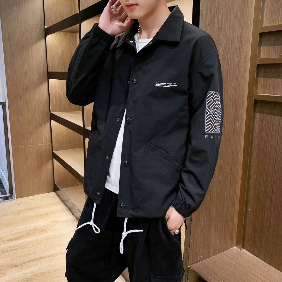 冰能量#91205新款时尚流行日常青年百搭舒适潮流简约休闲夹克