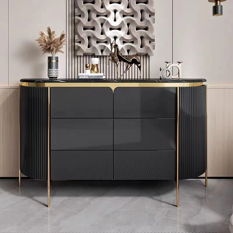 轻奢斗柜简约现代家用大容量隔断餐厅烤漆门厅玄关餐边柜大理石柜