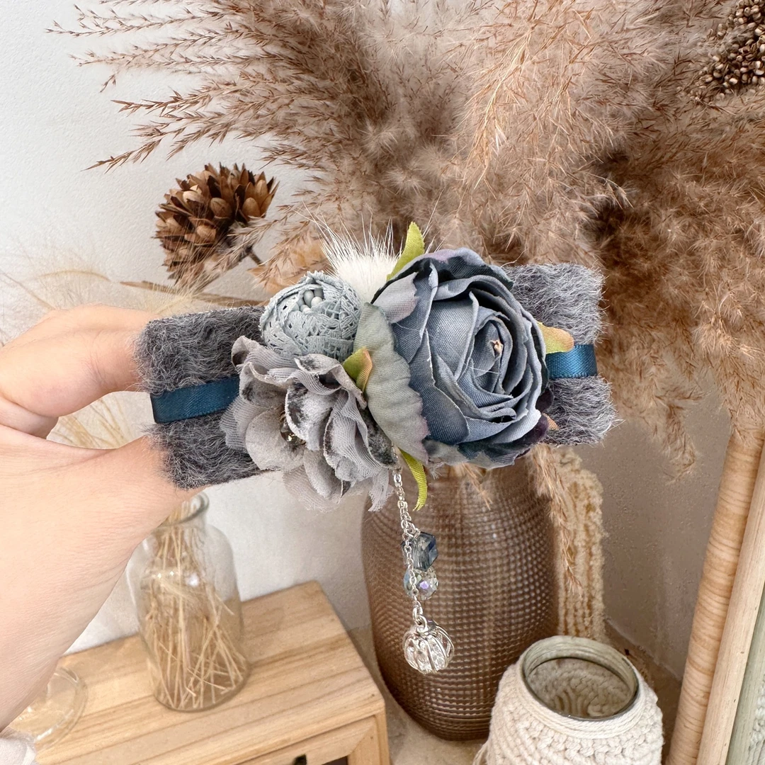 20675k深灰蓝精致小弹簧夹