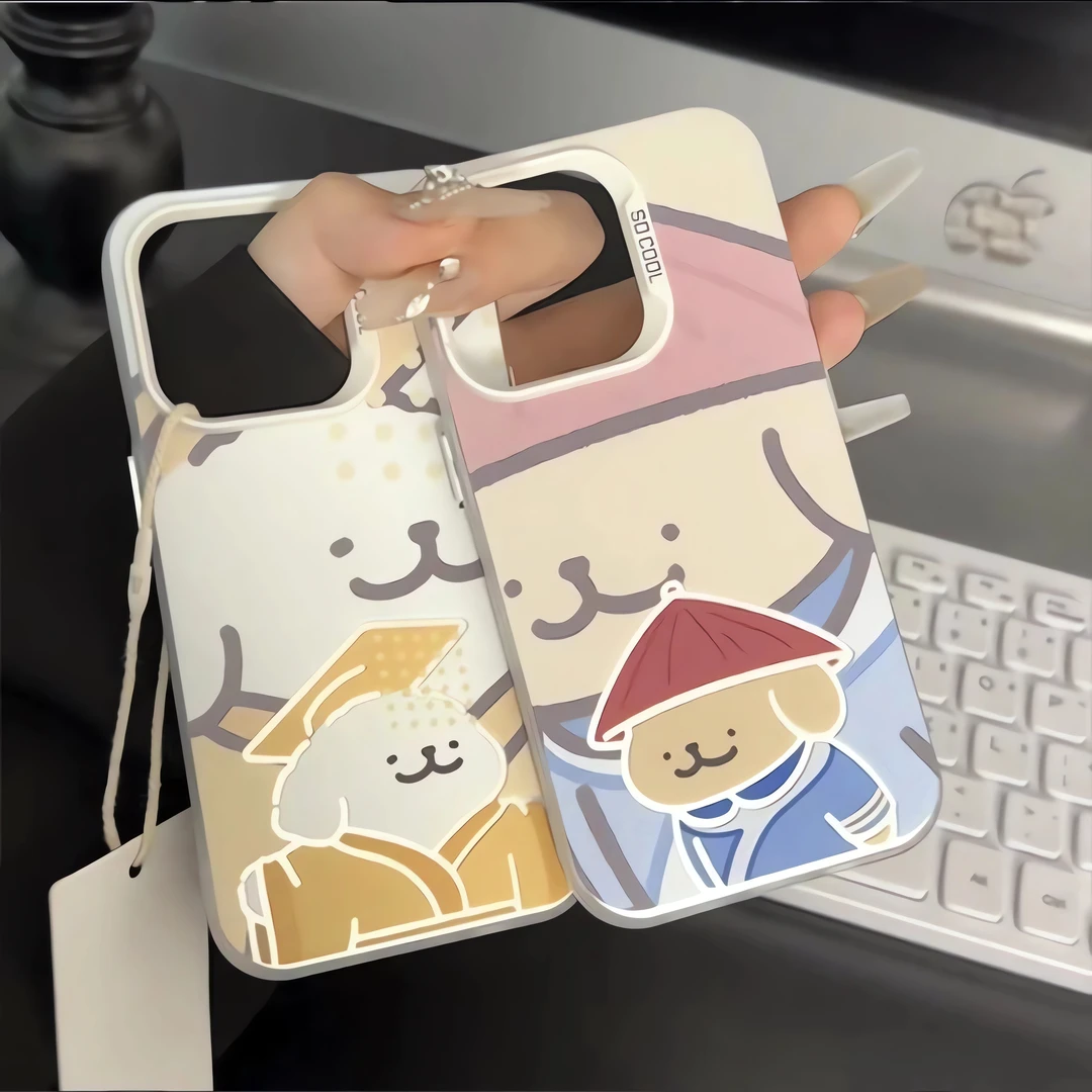 情侣小狗适用苹果15promax手机壳个性14plus创意高颜值13pro潮壳x