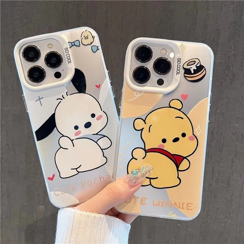 撅屁股维尼熊苹果13手机壳iPhone15镭射14Plus防摔11创意12promax