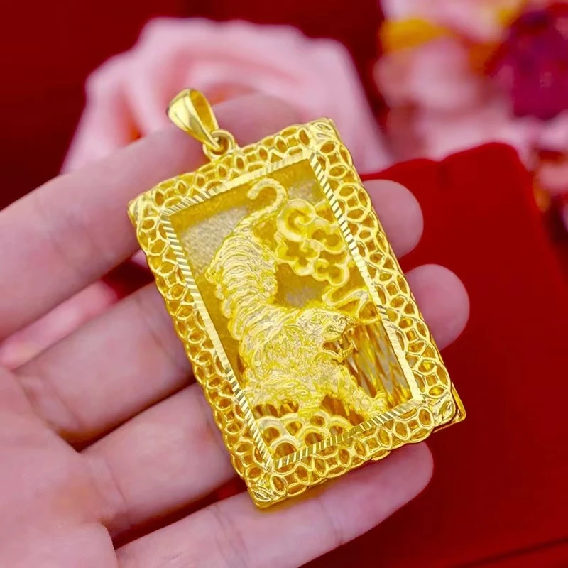 合金吊坠 (高端定制私人)金色虎牌吊坠饰品挂坠