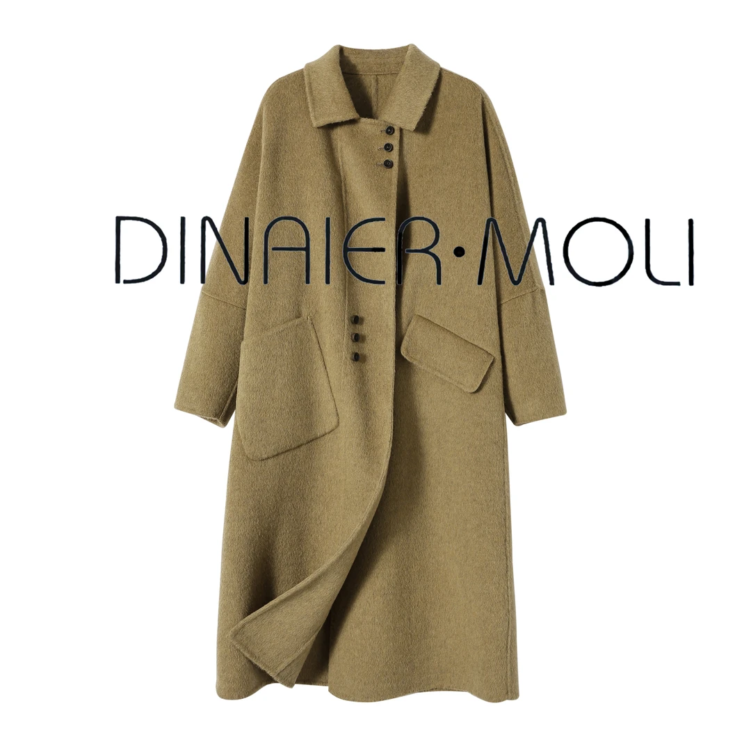 【DINAIER·MOLI】时尚休闲韩版女士长款双面长羊毛大衣秋冬百搭加厚