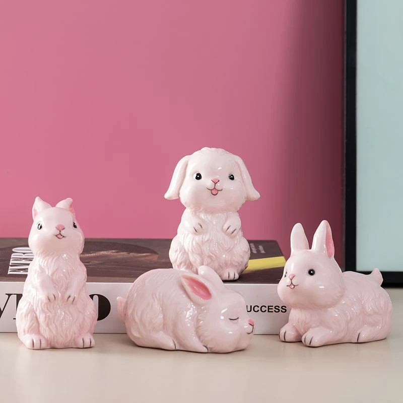 萌兔摆件创意家居饰品可爱兔子桌面装饰吉祥物十二生肖小白兔国潮