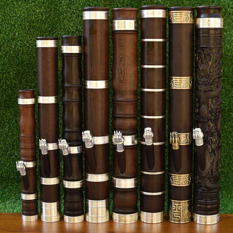 鸡翅木烟筒高档实木雕龙大号烟斗大号整木抽空过滤烟具手工仿古