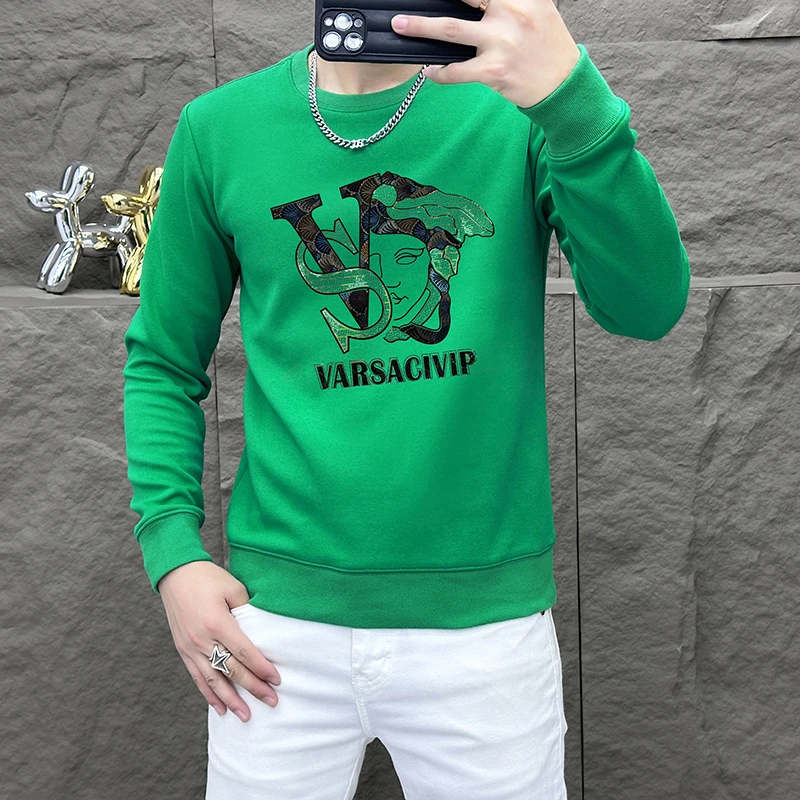 VARSACIVIP/瓦萨琪贵宾卫衣修身百搭加绒保暖秋冬韩版男士长袖