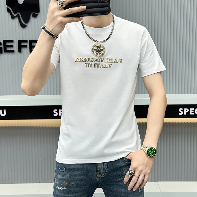 VARSACIVIP/瓦萨琪贵宾男士百搭圆领短袖T恤夏季休闲潮流欧货半袖