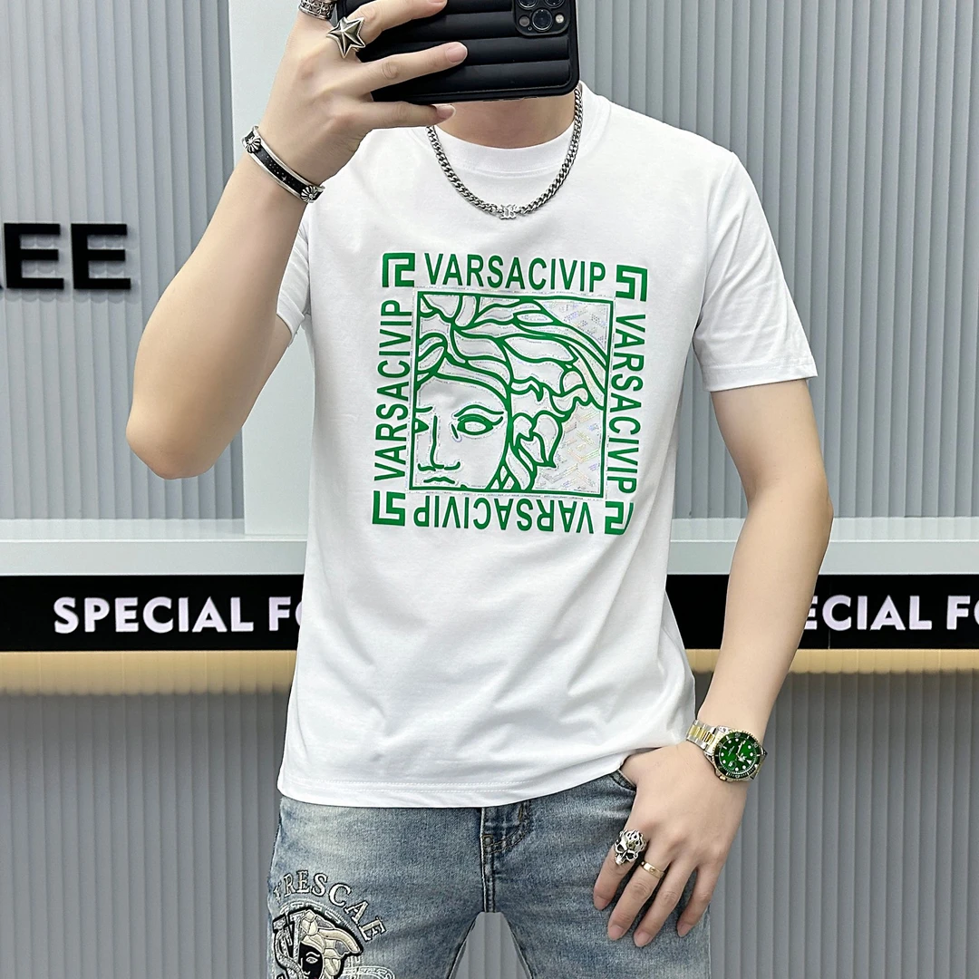 VARSACIVIP/瓦萨琪贵宾夏季短袖修身圆领男士网红款透气T恤正品