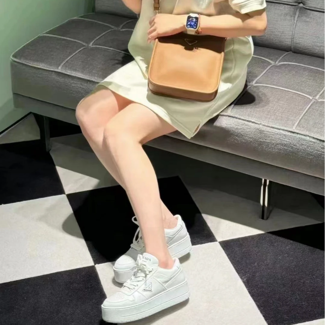 全新未使用 Prada/普拉达 DowntownBold厚底牛皮革运动鞋