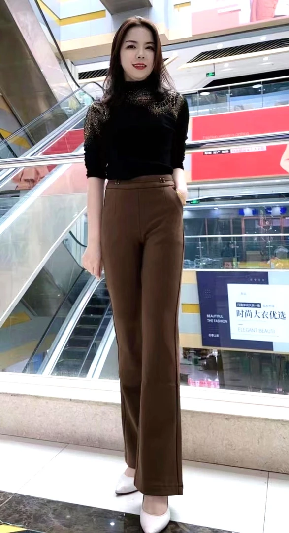 【断码清仓】 6816#冬季兔毛绒加厚微喇裤女士休闲裤