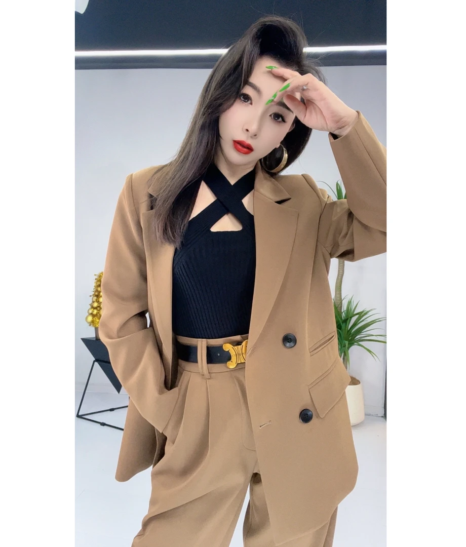 QT-08送【裤子】春新款轻奢气质西服套装休闲时尚