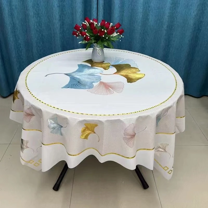 方圆两用桌布防水防油防烫PVC材质免洗家用简约加厚圆形方形桌布