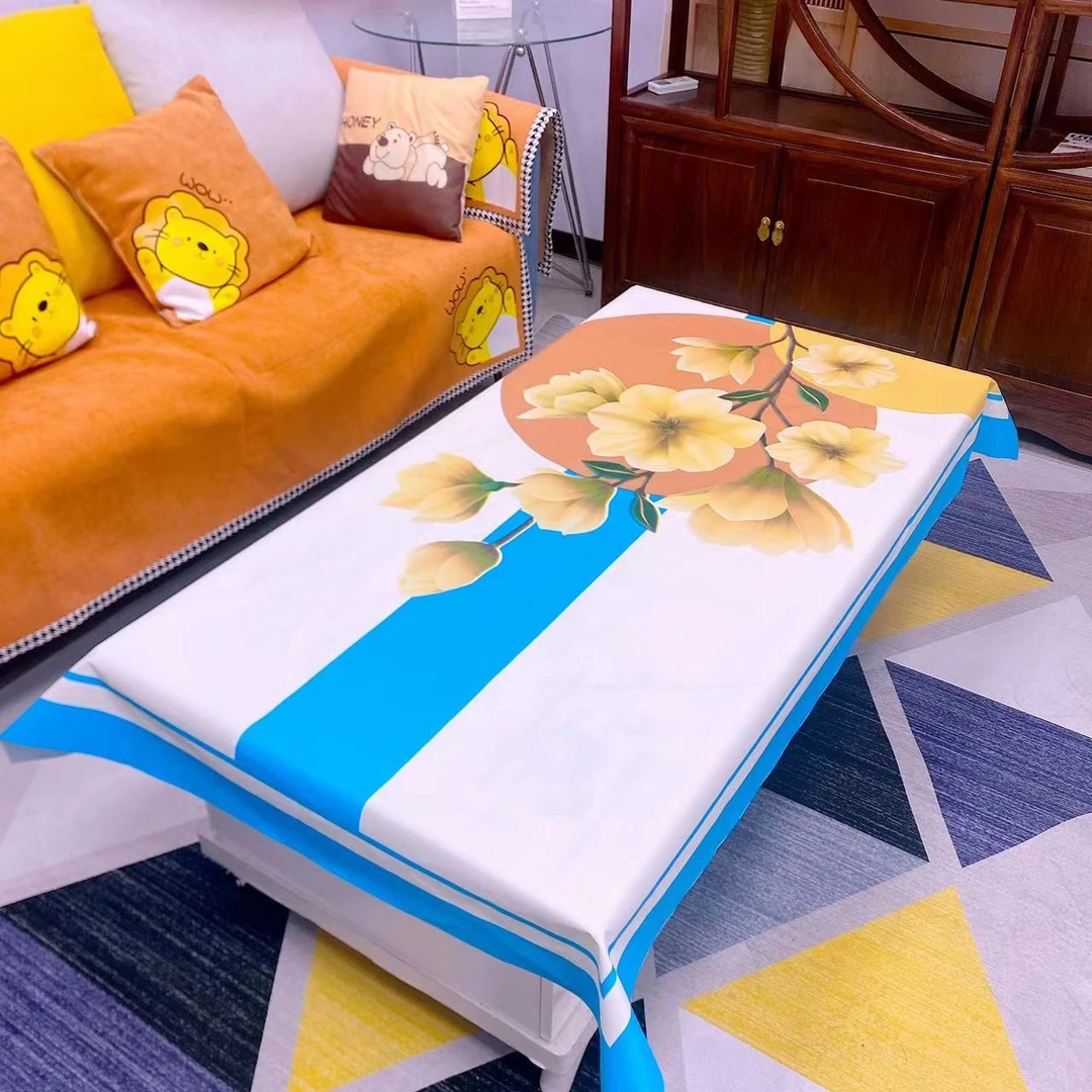 1米宽160长餐桌布茶几桌布免洗pvc防水防油防烫方形家用桌台布