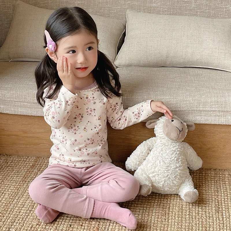 【280克棉】儿童秋衣套装韩版男女童内衣家居服宝宝纯棉睡衣儿童