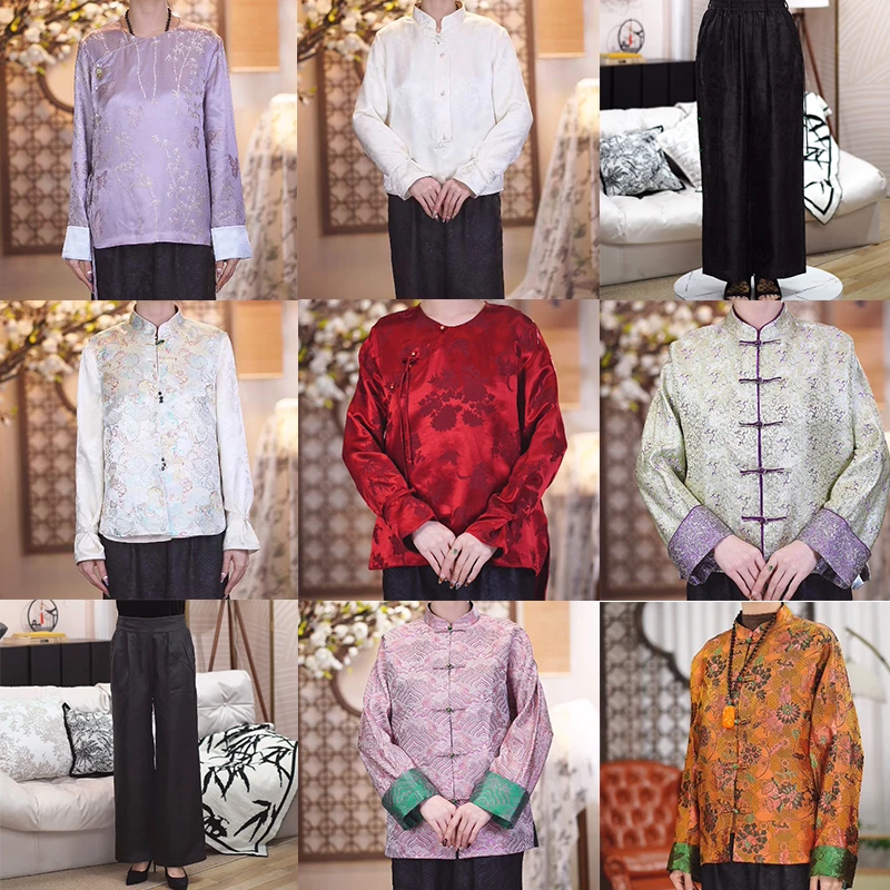 【青仓链接1095】（L-3XL）XT桑蚕丝新中式 断码孤品女装