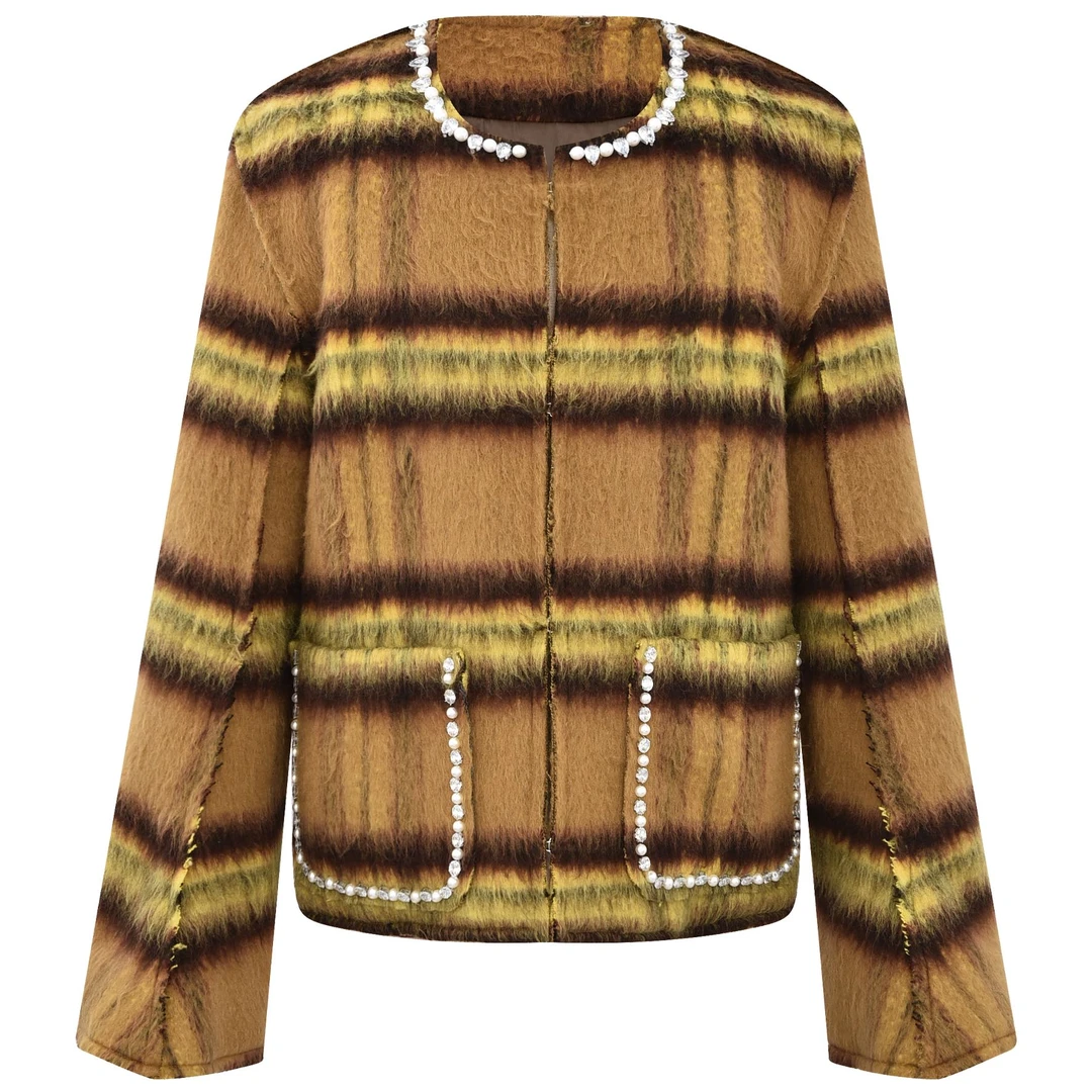 【官方正品】BIRTH OF ROYAL CHILD 24FW 珍珠水钻马海毛夹克