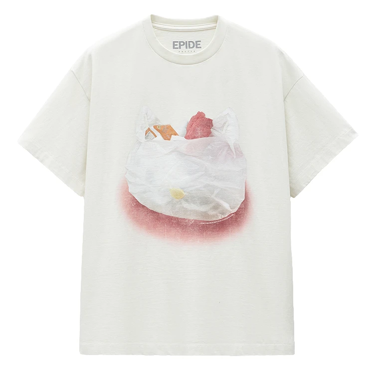 【官方正品】Epide Prefab水洗做旧复古Dirty Kitty猫印花T恤短袖