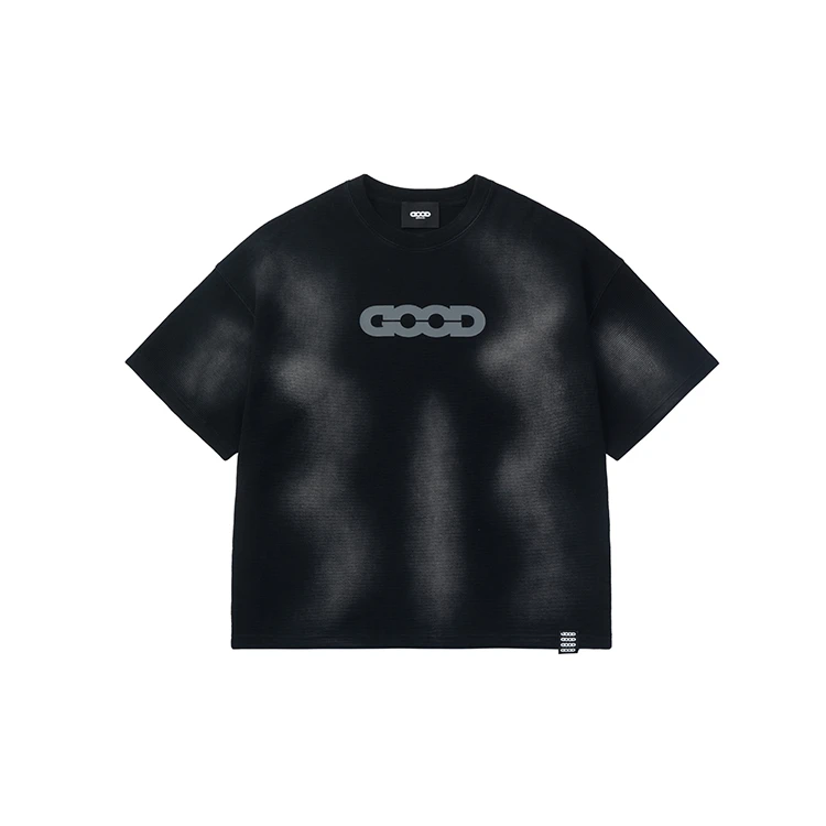 【赵泳鑫同款】GOODBRAND 24SS Intuito 水洗华夫格标语宽松短袖T恤