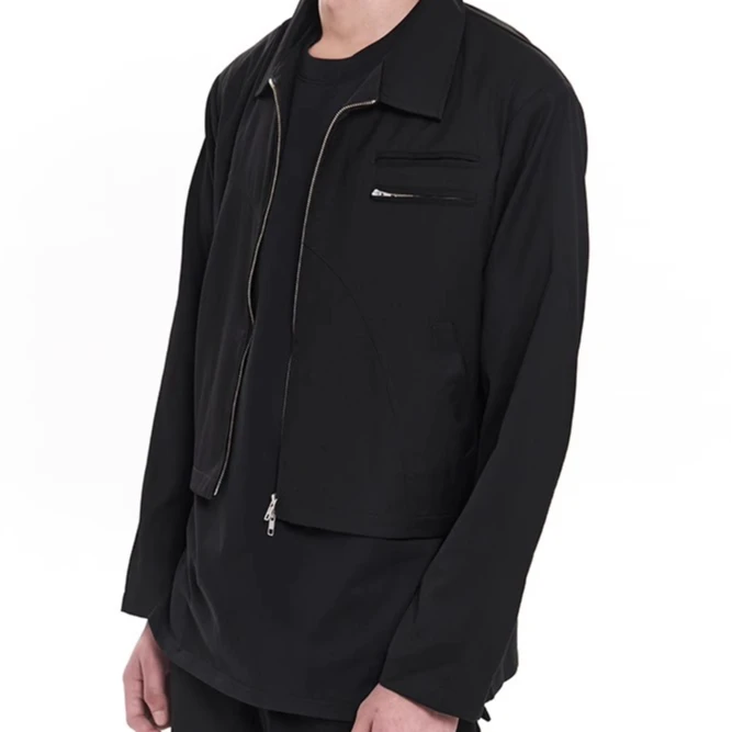 EGO FETCH 白敬亭同款 WORK JACKET BOXY FIT  ⼯装翻领短款夹克