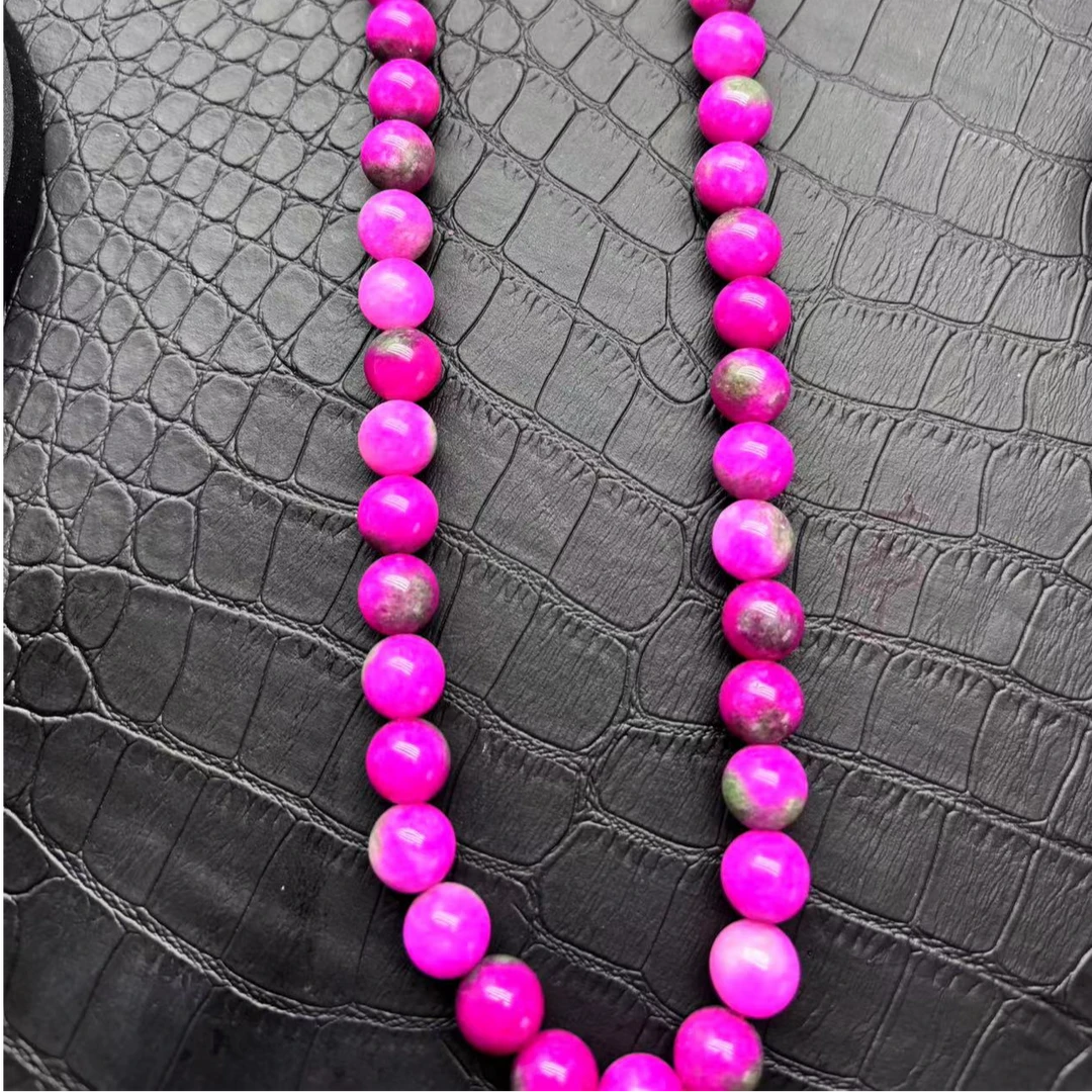 非金属珐琅项链 A136时尚炫彩气质玫红项链