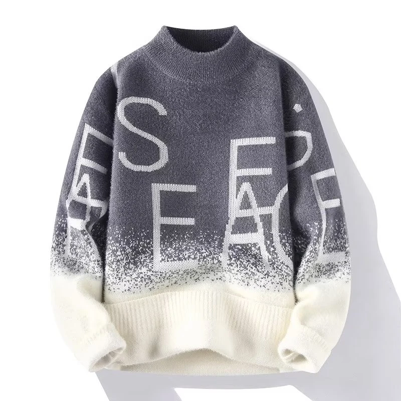 半高领男士毛衣秋冬季加厚保暖内搭水貂绒男款打底针织衫痞帅潮流