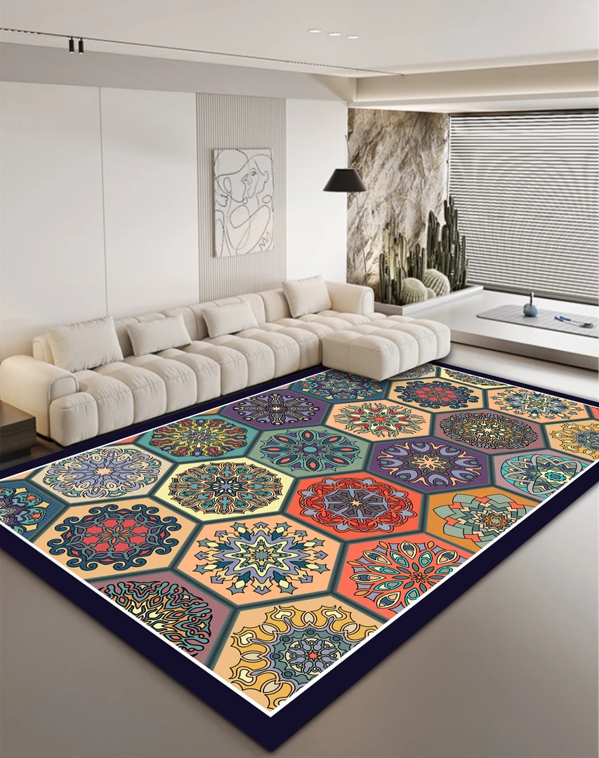 欧式复古风客厅地毯茶几垫地毯家用民族风地毯床边毯书房耐脏地毯