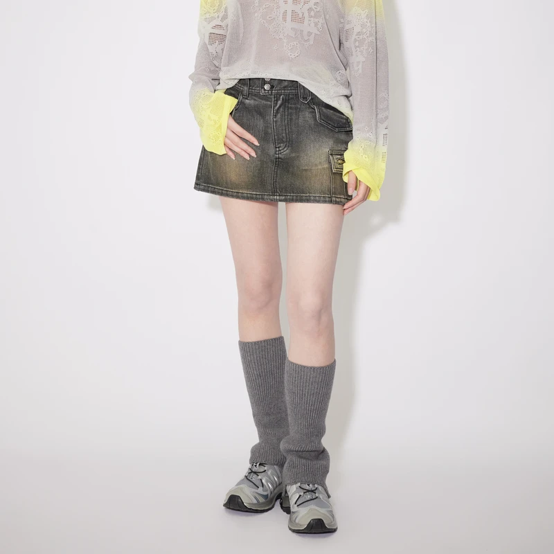 REVAN芮范夏季复古风辣妹牛仔短裙RM31502280