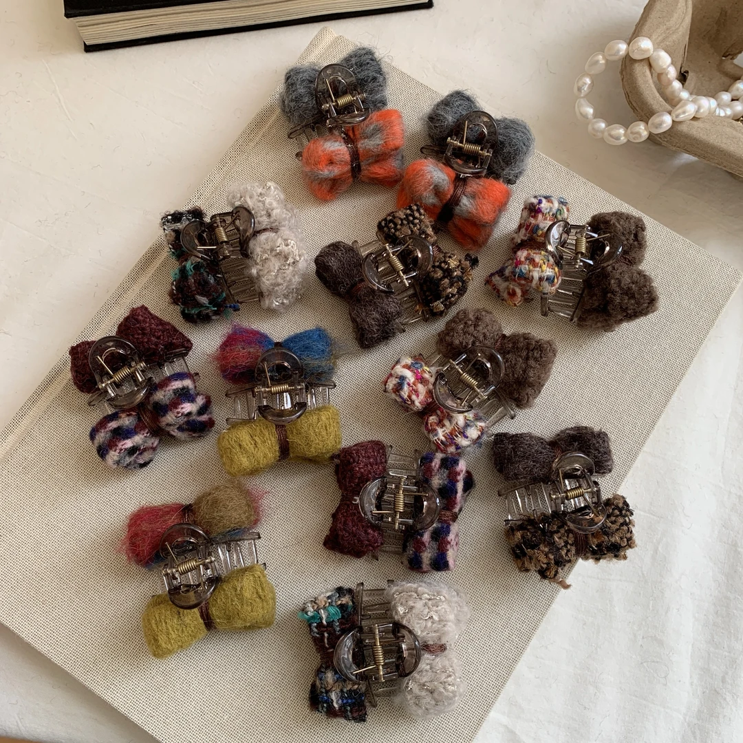 蝴蝶结双面抓夹AB面百搭甜美少女发饰简约时尚温柔发夹韩版复古