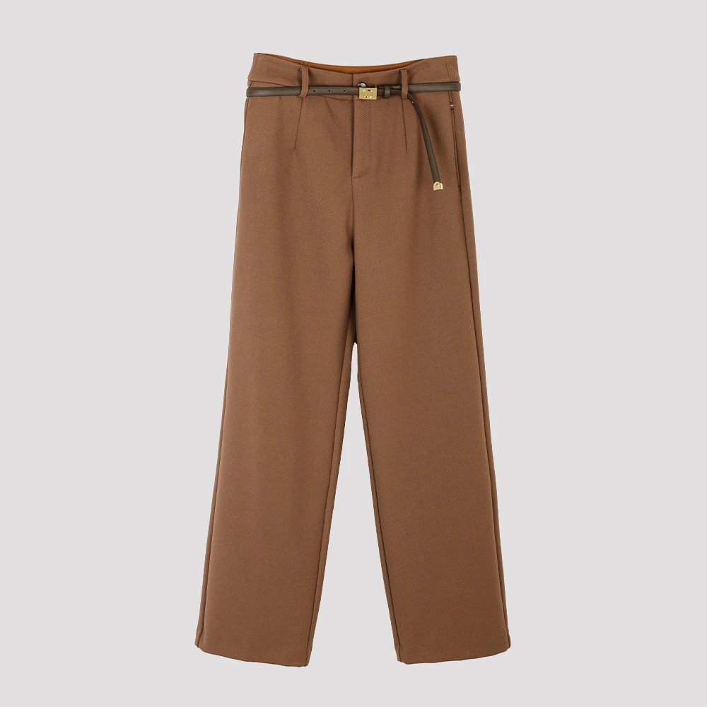 陌妆品牌新款纯色时尚休闲显瘦垂感直筒裤33671