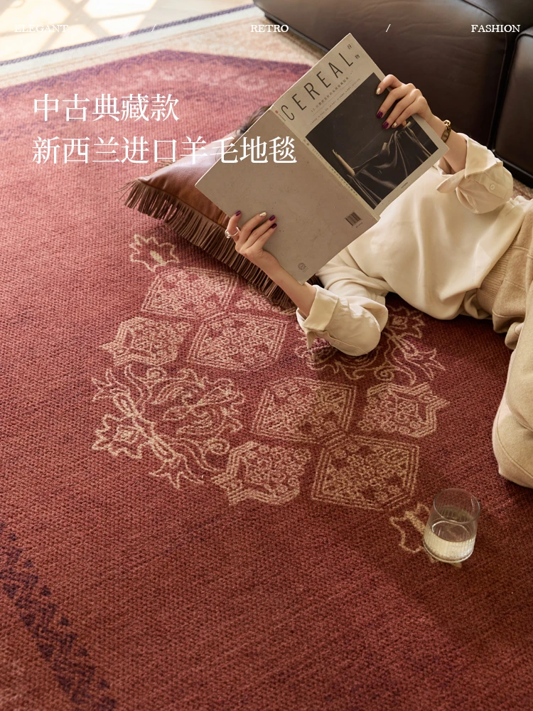 蜡笔派|英式古典|阿尔伯特地毯新西兰羊毛氛围感卧室床边毯