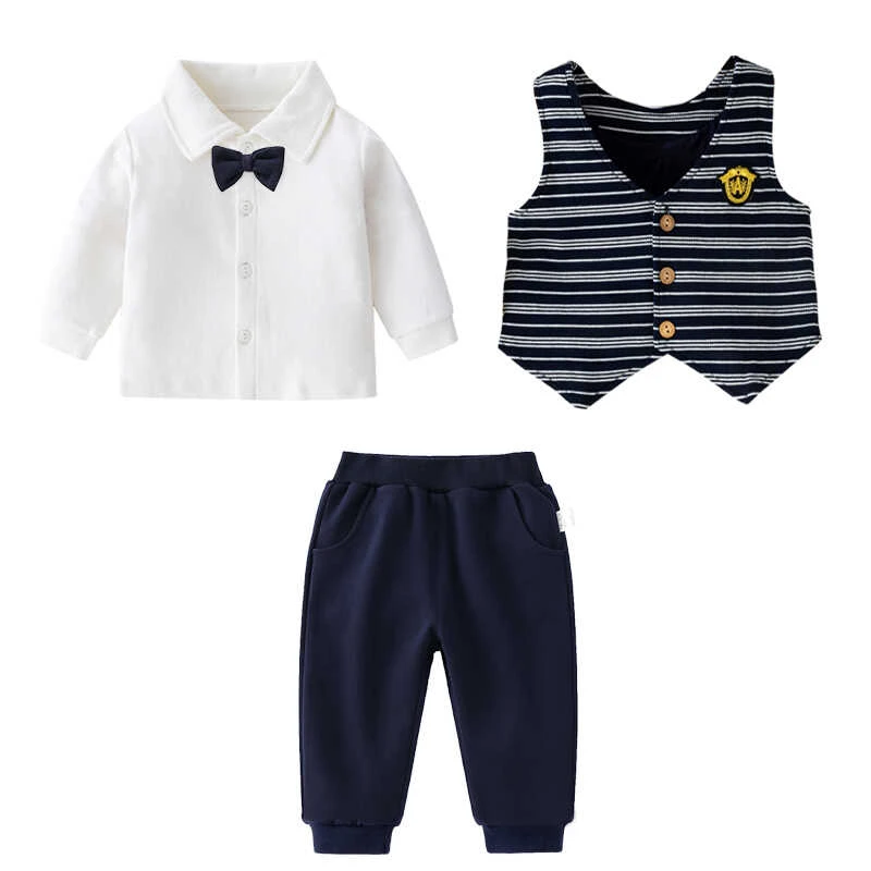 男儿童帅气小西装套装春秋季马甲衬衣宝宝生日周岁礼服抓周宴拍照